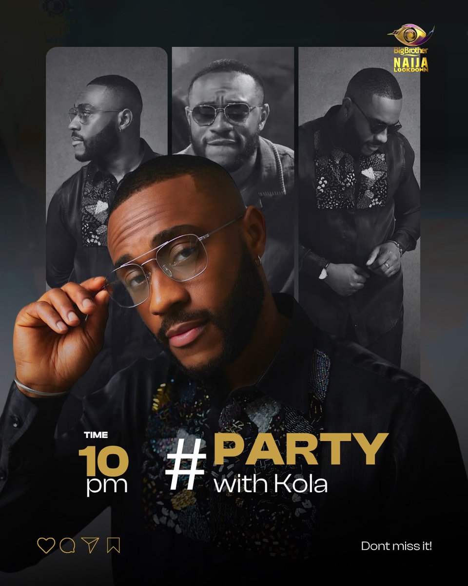 kolapo__o's tweet photo. First Saturday night party with Kola
What are you expecting tonight?

PARTY WITH KOLA
#KolaOmotoso #BBNaija https://t.co/k40UCUsURV