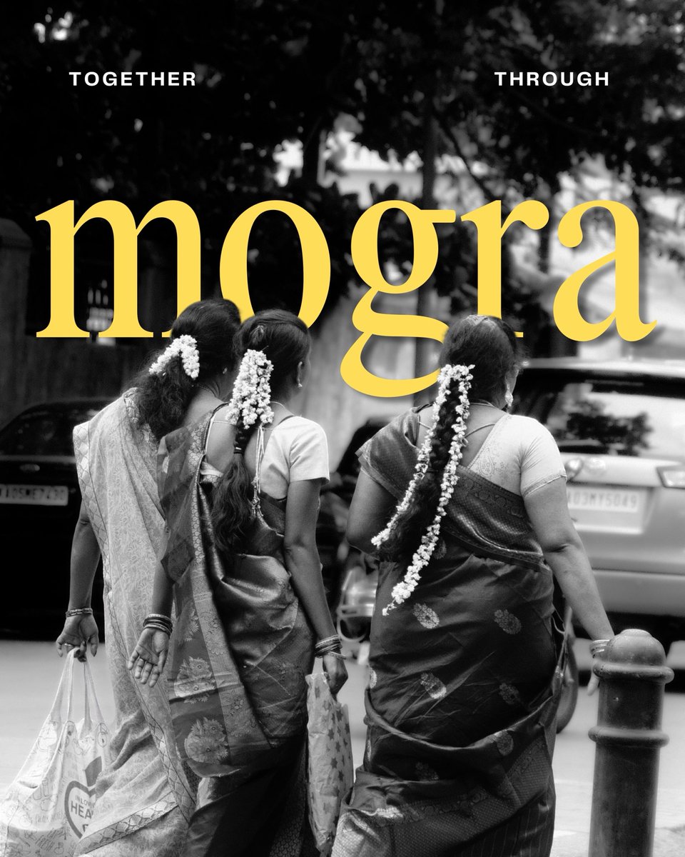 Three women, walking to somewhere.
Matching pace, mogra in their hair.
No drama, no noise. Just quiet grace.