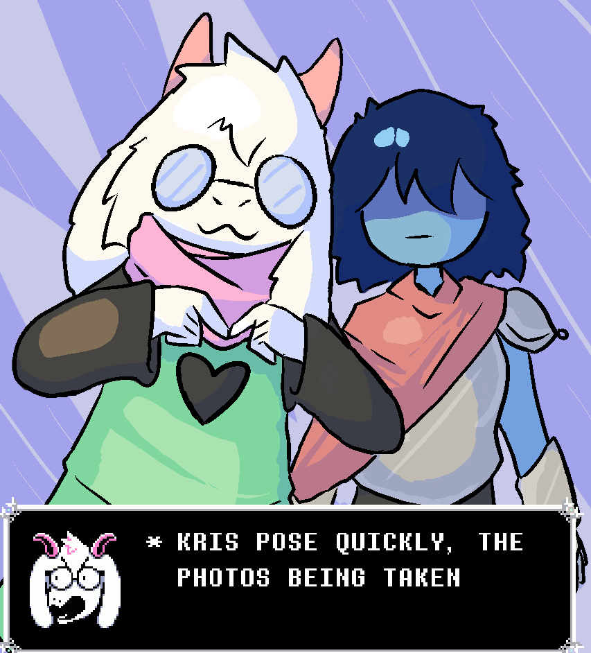I'm gonna lowkey stop making Deltarune fanart now, but here's one of Kris and Ralsei

#artmoots #deltarune #art
