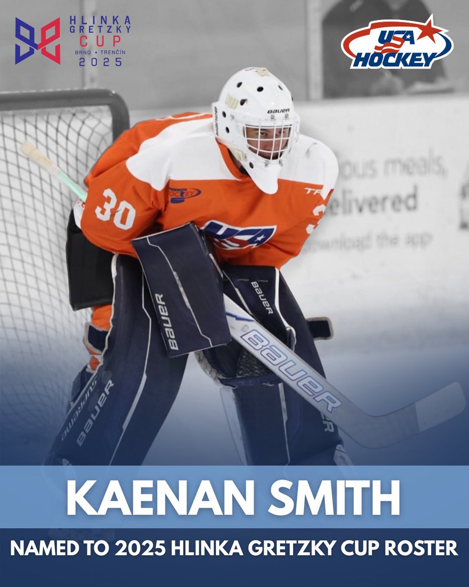 Congratulations to Kaenan Smith for being selected to Team USA’s Roster for the 2025 Hlinka Gretzky Cup. 

Smith is the Jets’ newest goalie for the 2025-26 season. 

#JanesvilleJets #NAHL #USAHockey #YourTownYourTeam