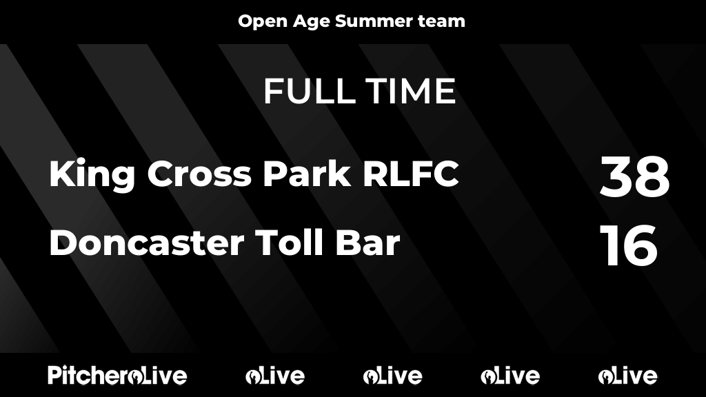 FULL TIME: King Cross Park RLFC 38 - 16 Doncaster Toll Bar
#KINDON #Pitchero
pitchero.com/clubs/kingcros…