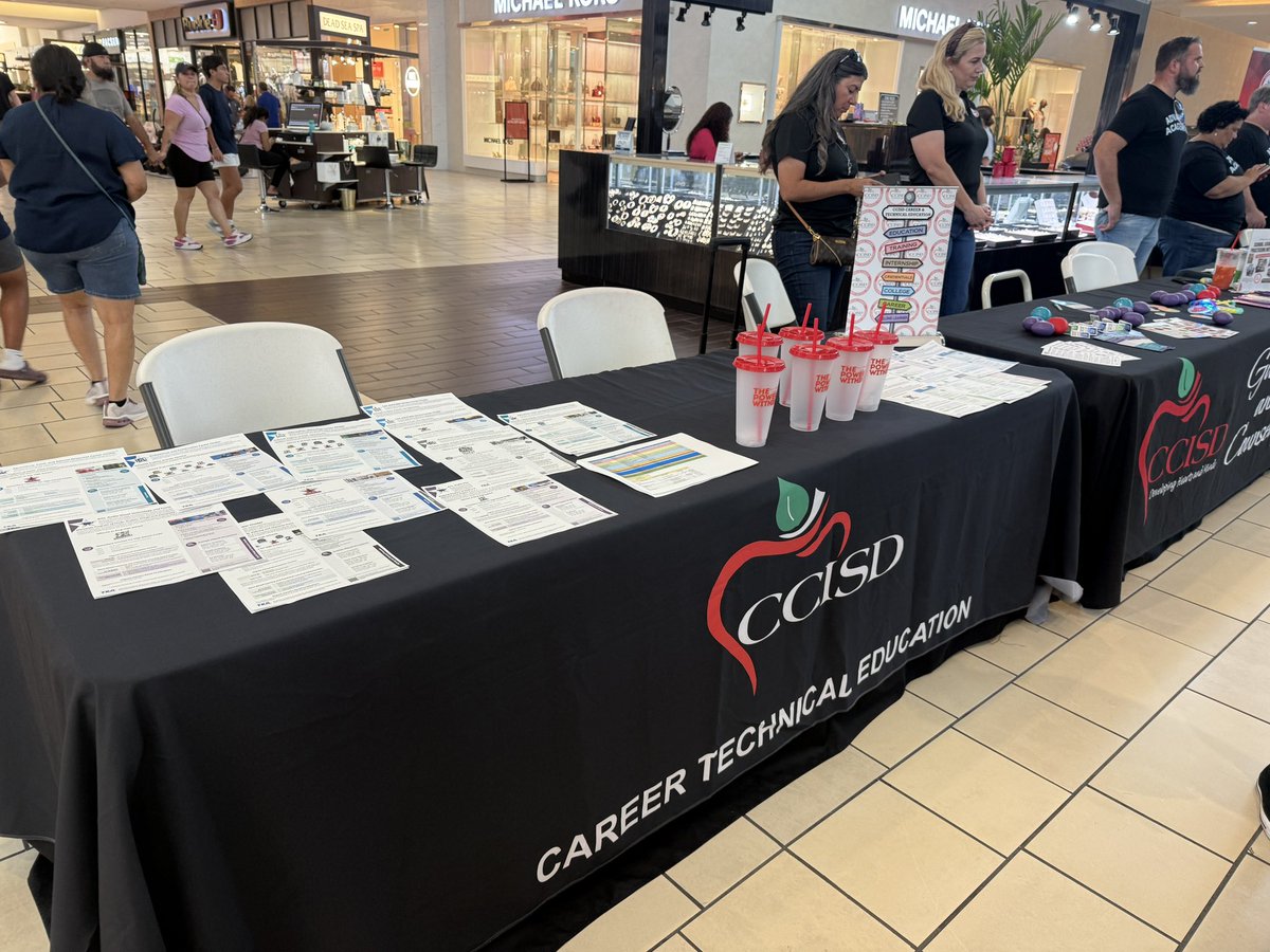 CTECCISD's tweet image. CCISD Day at La Palmera Mall! Spreading the word about CTE offerings!
