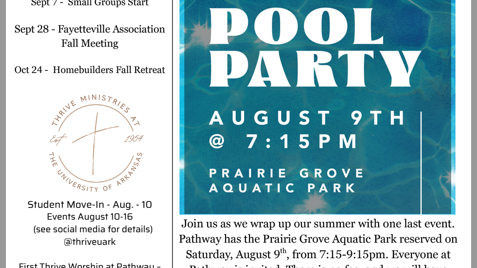 Download the August edition of Pathway In Print - All of our ministries start back in full this August and September. Read this month’s newsletter and mark the dates of upcoming events on your calendar. - pathwaylink.com/Newsletter/Pat…