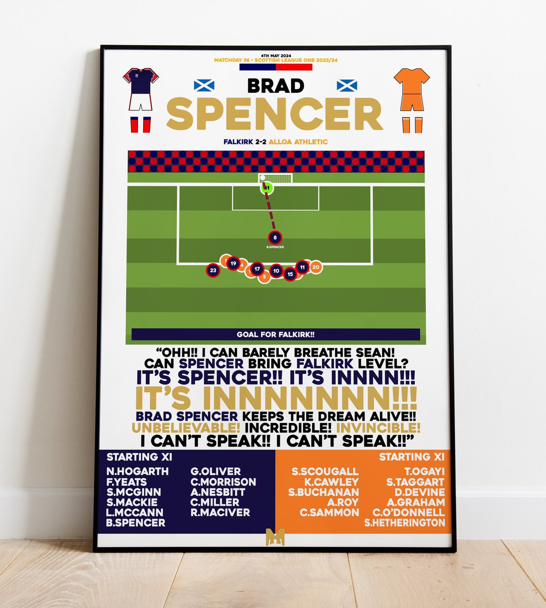 AnythingFalkirk's tweet image. 🚨FRAMED PRINT GIVEAWAY🚨

To begin our 25/26 Premiership campaign🏆

We’ve partnered with @MezzalaDesigns to giveaway a Framed Print of our Famous Back to Back Promotions!🏴󠁧󠁢󠁳󠁣󠁴󠁿🔵

To enter: 

🔄RT this Post
🤝Follow @AnythingFFC &amp;amp; @MezzalaDesigns 
🏷️Tag a Friend

 #FalkirkFC