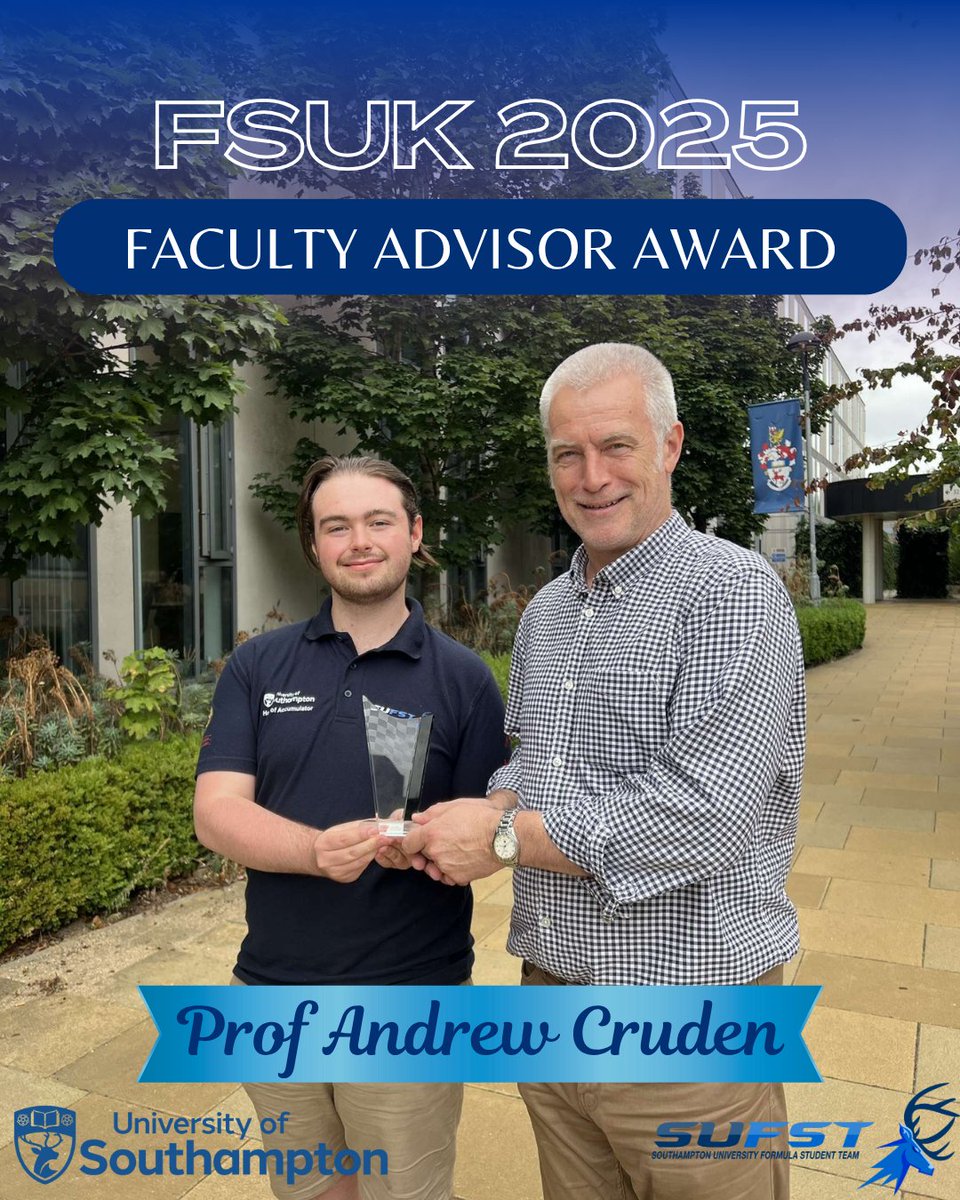 A deserved win for our Professor Andrew Cruden, who was awarded the Faculty Advisor Outstanding Contribution Award at FSUK 2025!

Congrats from the team, past and present - thank you for the continued support throughout the years, helping the team reach the heights is has today!
