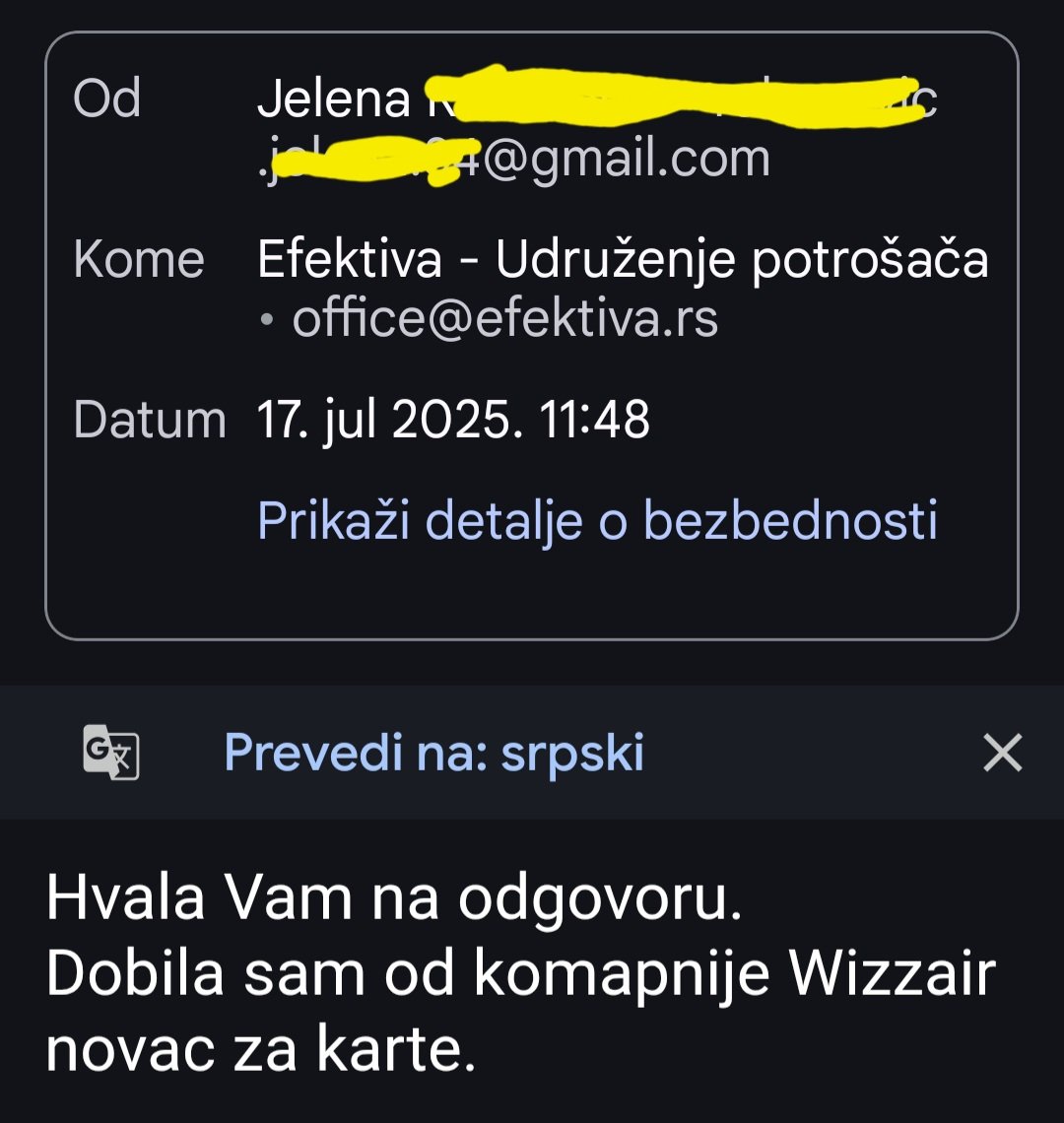 Wizz Air je ukinuo sve letove iz Beograda za Adu Dabi, posle 19. jula.

Putnici imaju pravo na povrat novca za plaćene karte (u kešu, ne kao kredit), ali i na odštetu za plaćeni smeštaj (ako je propao), propali povezani let i nadoknadu za kupljene skuplje zamenske avio karte.
