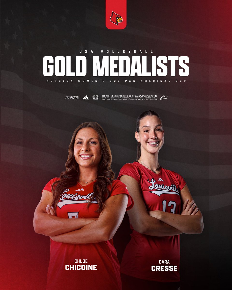 Louisville Volleyball (@louisvillevb) on Twitter photo 🥇🥇
<a href="/ChicoineChloe/">Chloe Chicoine</a> & <a href="/CaraCresse/">Cara Cresse</a> helped <a href="/usavolleyball/">USA Volleyball</a> take home the gold at the NORCECA Women’s U23 Pan American Cup ✨
#GoCards 🥇🥇
<a href="/ChicoineChloe/">Chloe Chicoine</a> & <a href="/CaraCresse/">Cara Cresse</a> helped <a href="/usavolleyball/">USA Volleyball</a> take home the gold at the NORCECA Women’s U23 Pan American Cup ✨
#GoCards