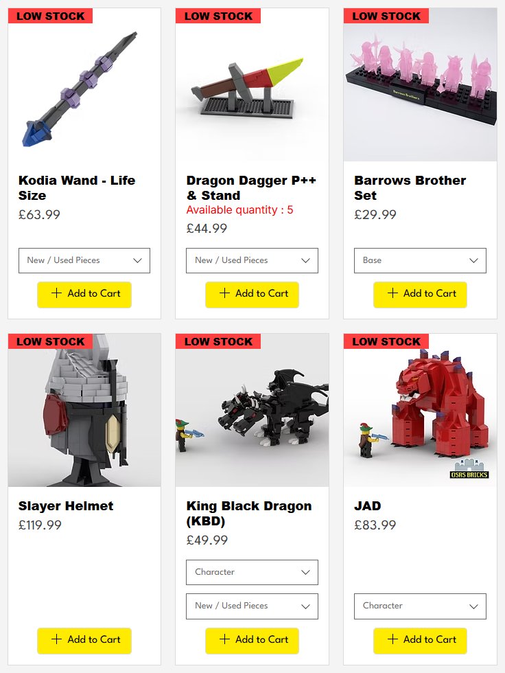 ImplingOnly's tweet image. All these amazing LEGO sets are low in stock, grab yours while you can.

You can even get 5% OFF at Checkout with code: IMPLING❤️

osrsbricks.com/?utm_source=yo…