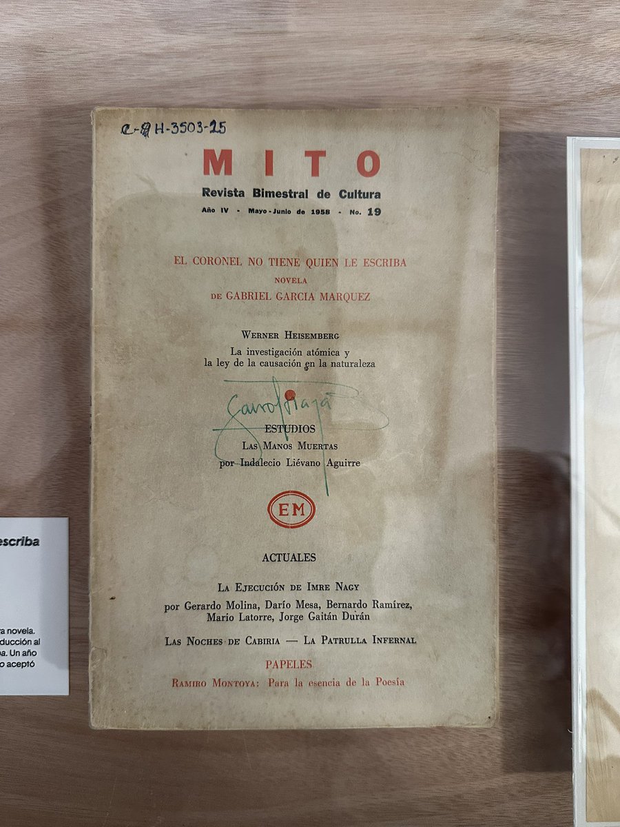 felipev84's tweet photo. Tesoros bibliográficos en la maravillosa exposición sobre Gabo en la @BibliotecaNalCo, cierra hoy! https://t.co/OjVmVMwDbQ
