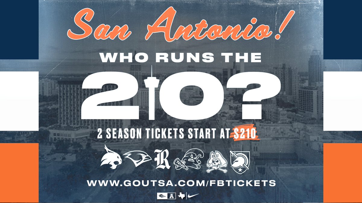 UTSA Athletics (@utsaathletics) on Twitter photo Be a <a href="/UTSAFTBL/">UTSA Football 🏈</a> Ticket Ambassador and show San Antonio who runs the 2-1-0!
We are moving Monday night's Ambassador meeting online to allow more people to join!
Click here to register: utsa.pro/210challenge
#BirdsUp 🤙 #LetsGo210 Be a <a href="/UTSAFTBL/">UTSA Football 🏈</a> Ticket Ambassador and show San Antonio who runs the 2-1-0!
We are moving Monday night's Ambassador meeting online to allow more people to join!
Click here to register: utsa.pro/210challenge
#BirdsUp 🤙 #LetsGo210