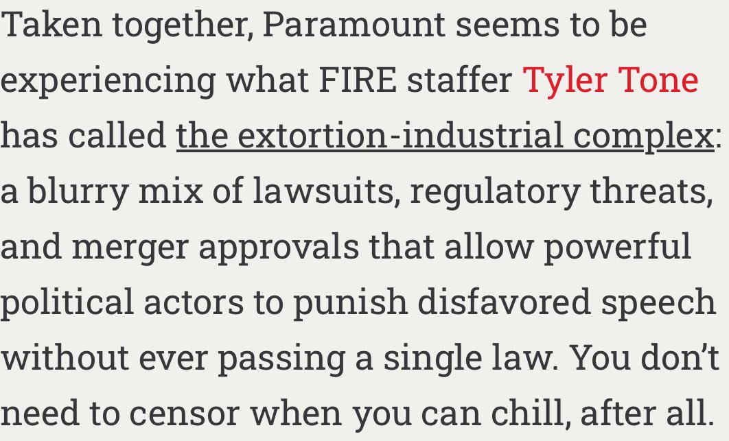 Tyler Tone🐊 (@tscwared) on Twitter photo A shoutout to the extortion-industrial complex in the must-read Eternally Radical Idea by <a href="/glukianoff/">Greg Lukianoff</a> A shoutout to the extortion-industrial complex in the must-read Eternally Radical Idea by <a href="/glukianoff/">Greg Lukianoff</a>