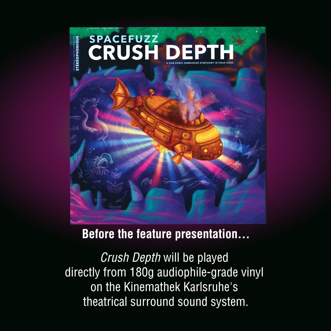 spcfzz's tweet image. Germany! I’m thrilled to share Kinobar Karlsruhe will be featuring Phish’s “Bittersweet Motel” on August 8 and 15. The opener will be “Crush Depth: A Dub-Sonic Symphony in Four Sides,” played on vinyl via the Kinemathec Karlsruhe’s incredible surround sound system. Wow!!!! 🤖