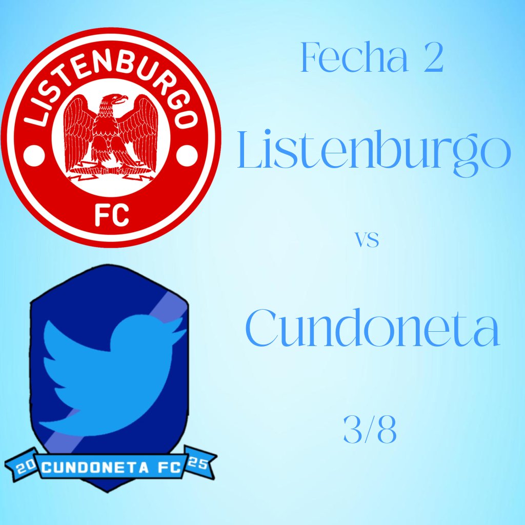 Fecha 2 🗓️

🆚 Listenburgo (<a href="/Listenburgo/">Listenburgo FC</a>)

3/8/2025