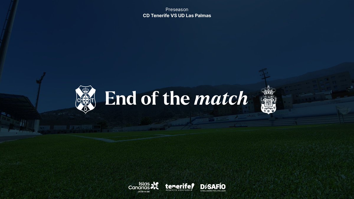 | FULL TIME | The Teide Trophy LIII Edition will be decided from the spot! 

⚪️🔵 1 - 1 🟡🔵 

#TenerifeLasPalmas #CDTPreseason #DiSAFÍO #LaBregaNosUne