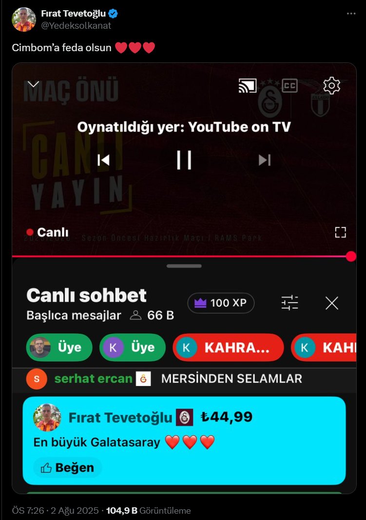 Feda Ettiği rakam da 45 Lira :)