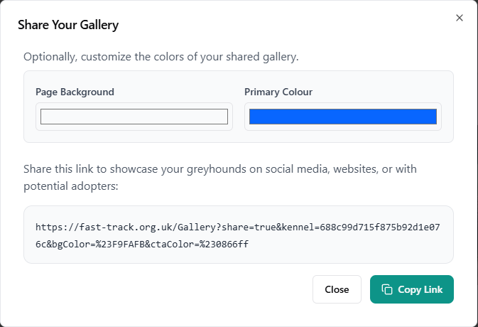 fast_track_mgmt's tweet photo. A fantastic suggestion from a kennel trialling the #FastTrack platform for their website. Colour customisation is now available to align with kennel branding! https://t.co/FYWXU1bilU