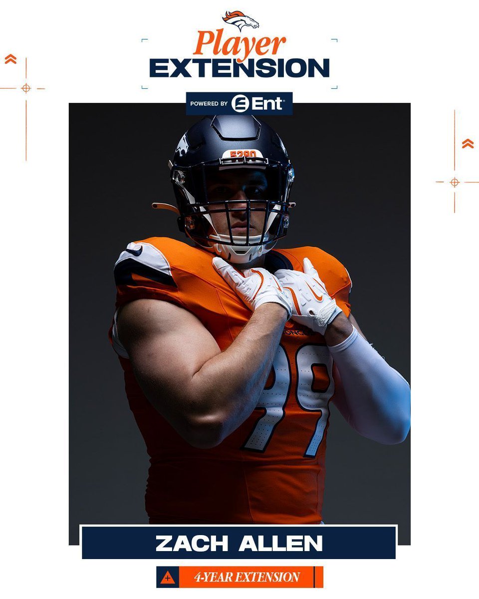 Denver Broncos (@broncos) on Twitter photo OFFICIAL: We've signed DL Zach Allen to a four-year contract extension.
Let's get it, <a href="/TheZALLEN44/">Zach Allen</a>!
📰 » buff.ly/TaiIAY4 OFFICIAL: We've signed DL Zach Allen to a four-year contract extension.
Let's get it, <a href="/TheZALLEN44/">Zach Allen</a>!
📰 » buff.ly/TaiIAY4