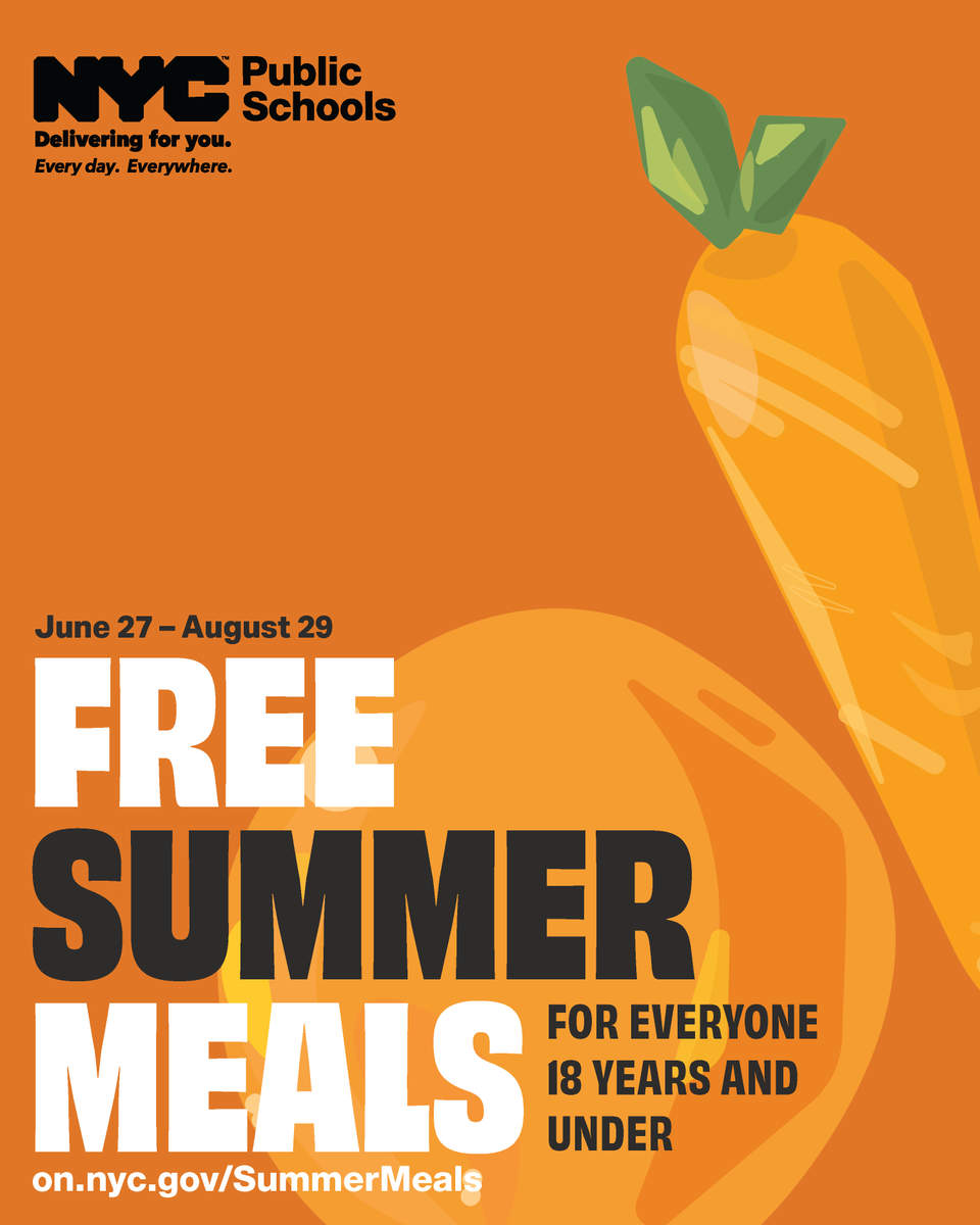 nychealthy (@nychealthy) on Twitter photo From now until August 29, anyone 18 years old or younger can receive free breakfast and lunch at select <a href="/NYCSchools/">NYC Public Schools</a>, parks, and libraries! 🍌
Learn more about #FreeSummerMeals : on.nyc.gov/SummerMeals From now until August 29, anyone 18 years old or younger can receive free breakfast and lunch at select <a href="/NYCSchools/">NYC Public Schools</a>, parks, and libraries! 🍌
Learn more about #FreeSummerMeals : on.nyc.gov/SummerMeals
