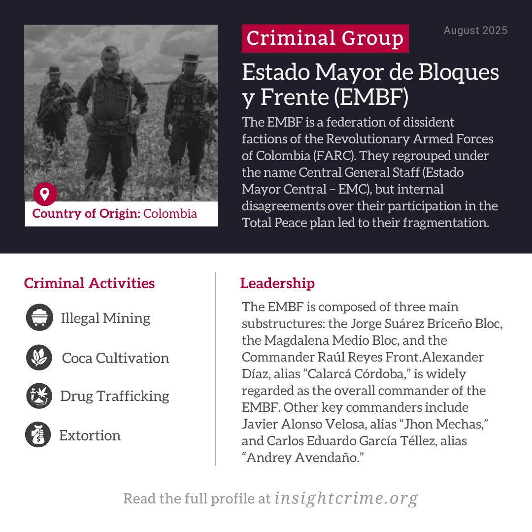 🇨🇴 | The Colombian government and the General Staff of Blocs and Fronts, led by alias “Calarcá Córdoba,” reactivated talks within the framework of Total Peace. This group emerged after an internal split among FARC dissidents: bit.ly/4lac1j8