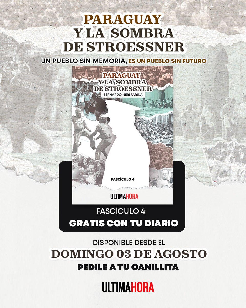 ɢʀᴀᴛɪꜱ ᴄᴏɴ ᴛᴜ ᴅɪᴀʀɪᴏ | <a href="/BernardoFarina/">Bernardo Neri Farina</a> no solo nos invita a viajar al pasado, también nos exige recordar para no repetir los errores que marcaron nuestra historia. 

👉 Pedile a tu canillita o distribuidor.
📲 Delivery, info y reservas: (0984) 805-360 / (021) 415- 7535