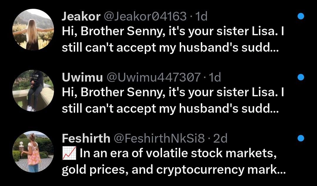 honestly what’s with these bot messages??? also who’s brother senny?? who’s lisa??