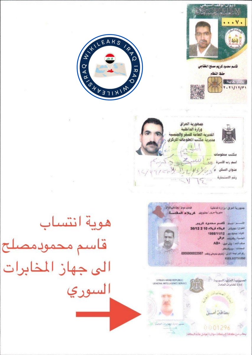 Wikileaks1Iraq's tweet image. قاسم مصلح، قائد عمليات الحشد الشعبي في الأنبار وآمر لواء الطفوف، لم يكن سوى أداة بيد المخابرات السورية إبّان نظام البعث السوري المخلوع، وما زال اليوم يتستر برداء الحشد الشعبي لخدمة أجندات خارجية لا علاقة لها بالعراق.