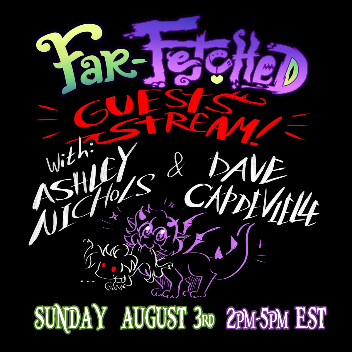 Far-Fetched (@farfetchedshow) on Twitter photo Tomorrow! Far-Fetched creators <a href="/AshNicholsArt/">Ashley Nichols 🐰</a> & <a href="/CadaverDave/">Dave Capdevielle</a> will be guests on Daria Cohen’s Vampair stream. Join them if you dare! Tomorrow! Far-Fetched creators <a href="/AshNicholsArt/">Ashley Nichols 🐰</a> & <a href="/CadaverDave/">Dave Capdevielle</a> will be guests on Daria Cohen’s Vampair stream. Join them if you dare!
