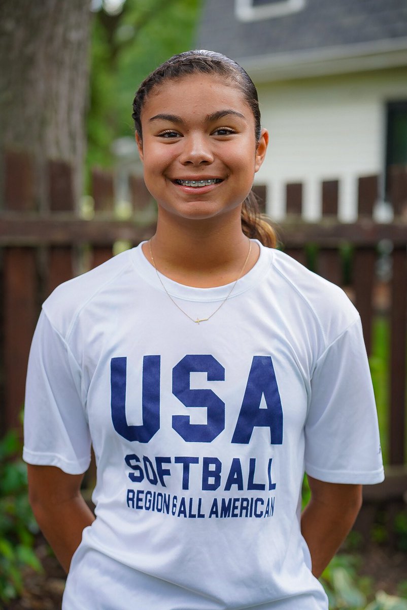 Excited to announce I'll play in the USA Softball 14U All-American Games starting Sunday in Oklahoma City, OK at Devon Park. I'll join top US talent, with only 15 girls from four states chosen for the Midwest Region6~Stars ⭐️ team. I'm honored and humbled. Let's do this, ladies!