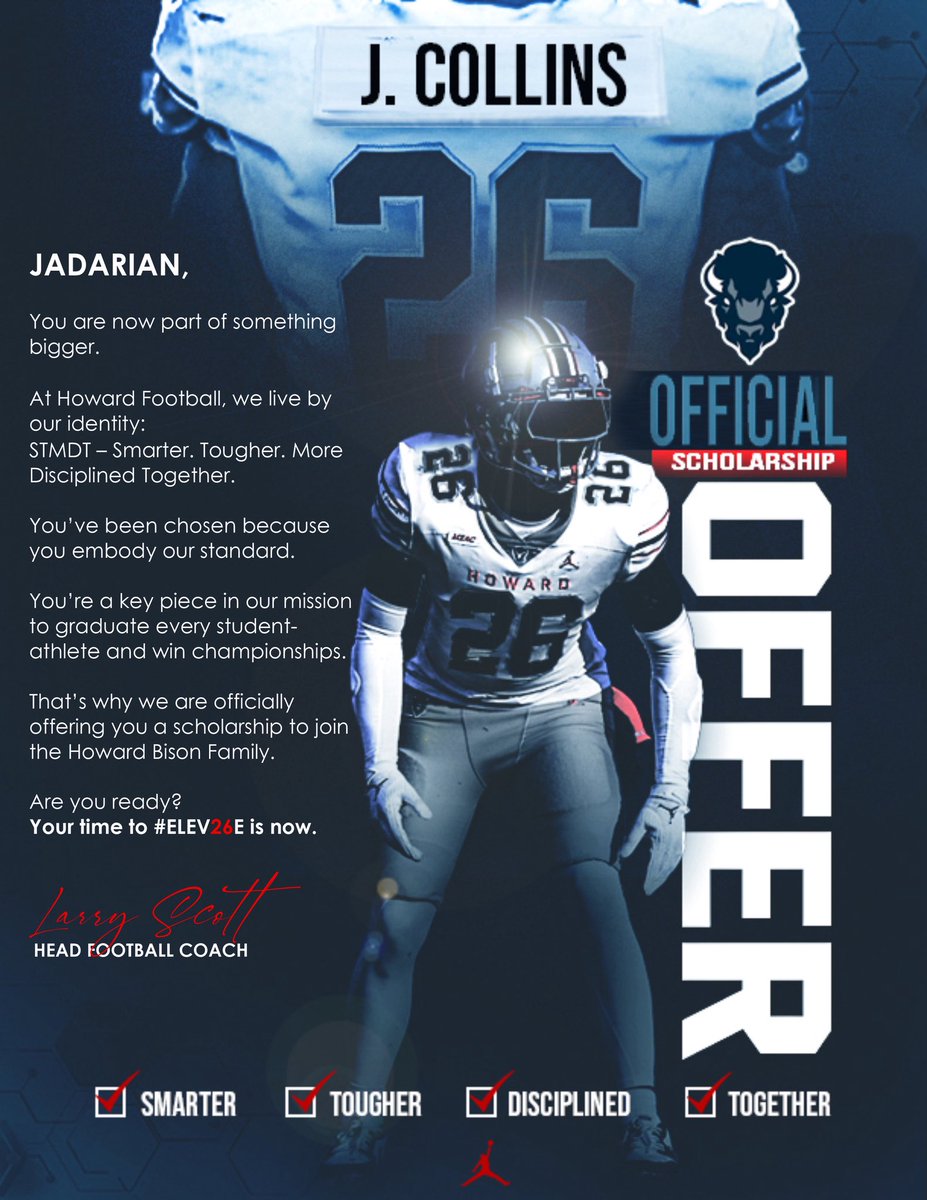 Jadarian “JuJu” Collins (@jadariancollins) on Twitter photo Extremely Blessed, can’t wait to get up there and make it happen ❤️💙 #committed <a href="/ArtavisScott/">Artavis Scott</a> <a href="/HUBISONFOOTBALL/">HOWARD FOOTBALL</a> <a href="/CoachXavierBHS/">Coach X and Os</a> <a href="/BlakeJacketsFB/">Blake High School Football Team</a> Extremely Blessed, can’t wait to get up there and make it happen ❤️💙 #committed <a href="/ArtavisScott/">Artavis Scott</a> <a href="/HUBISONFOOTBALL/">HOWARD FOOTBALL</a> <a href="/CoachXavierBHS/">Coach X and Os</a> <a href="/BlakeJacketsFB/">Blake High School Football Team</a>