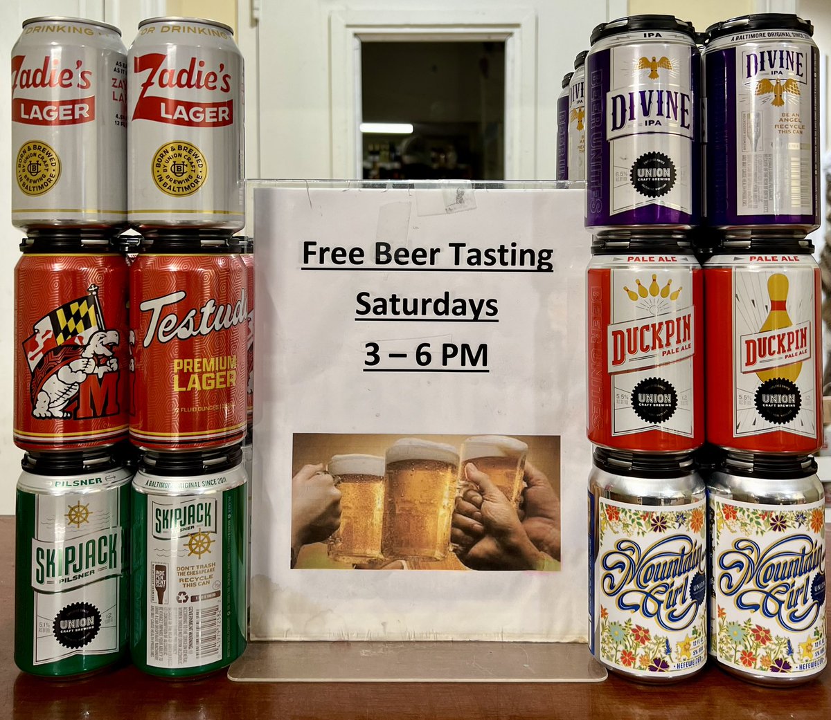 Fenwick Beer Wine (@fenwickbw) on Twitter photo 👋🍺 FREE <a href="/UnionBrewing/">UNION Craft Brewing</a> tasting has started!!!
Stop by to see Nat’s happy smile and try some really great local beer! 🍺 #beertasting #dtsilverspring #silverspringdowntown 👋🍺 FREE <a href="/UnionBrewing/">UNION Craft Brewing</a> tasting has started!!!
Stop by to see Nat’s happy smile and try some really great local beer! 🍺 #beertasting #dtsilverspring #silverspringdowntown