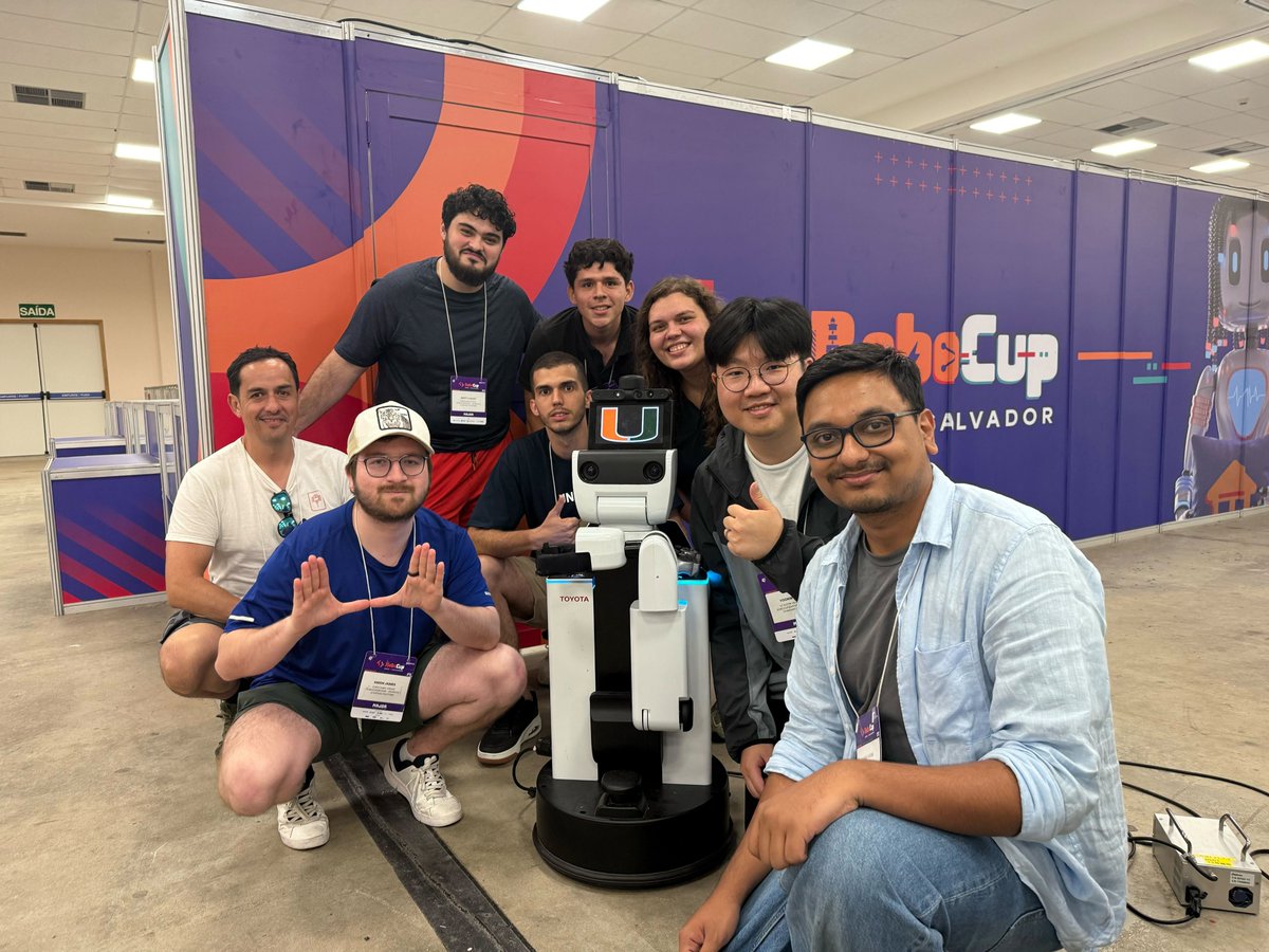 Raghav_Arora_'s tweet image. RoboCup 2025 at Salvador was a massive learning experience to witness the performance of robots in the real world
In RoboCup@Home DSPL, our Team UT Austin Villa@Home finished 2nd place with good competition from @HMA_wakamatsu, RoboCanes-VISAGE, and rUNSWeep
@texas_robotics