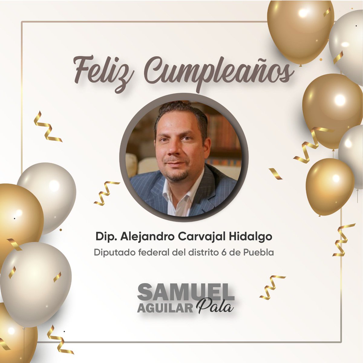 Felicito a <a href="/acarvajalh/">Alejandro Carvajal</a>, en su cumpleaños. ¡Mis mejores deseos, diputado! 🎊