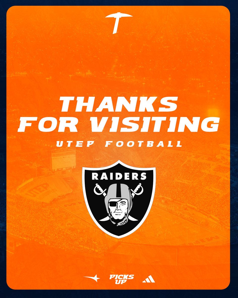 UTEP Football Recruiting (@utepfbrecruit) on Twitter photo Big thanks to the <a href="/Raiders/">Las Vegas Raiders</a> for visiting UTEP Footballโผ๏ธโ๏ธ
#PicksUp | #WinTheWest Big thanks to the <a href="/Raiders/">Las Vegas Raiders</a> for visiting UTEP Footballโผ๏ธโ๏ธ
#PicksUp | #WinTheWest