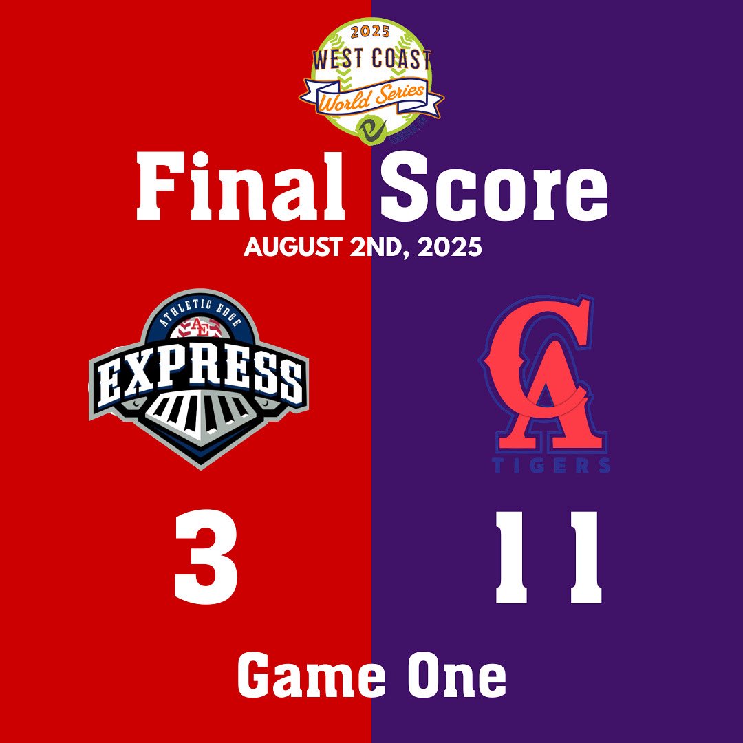 CA Tigers take Game 1! 
Next game is Sacramento Samurias vs AE Express @ 2:30. You Lincoln Potters play the Cali Stars @ 6:30 tonight! 🔥

#PotterUp🦚
