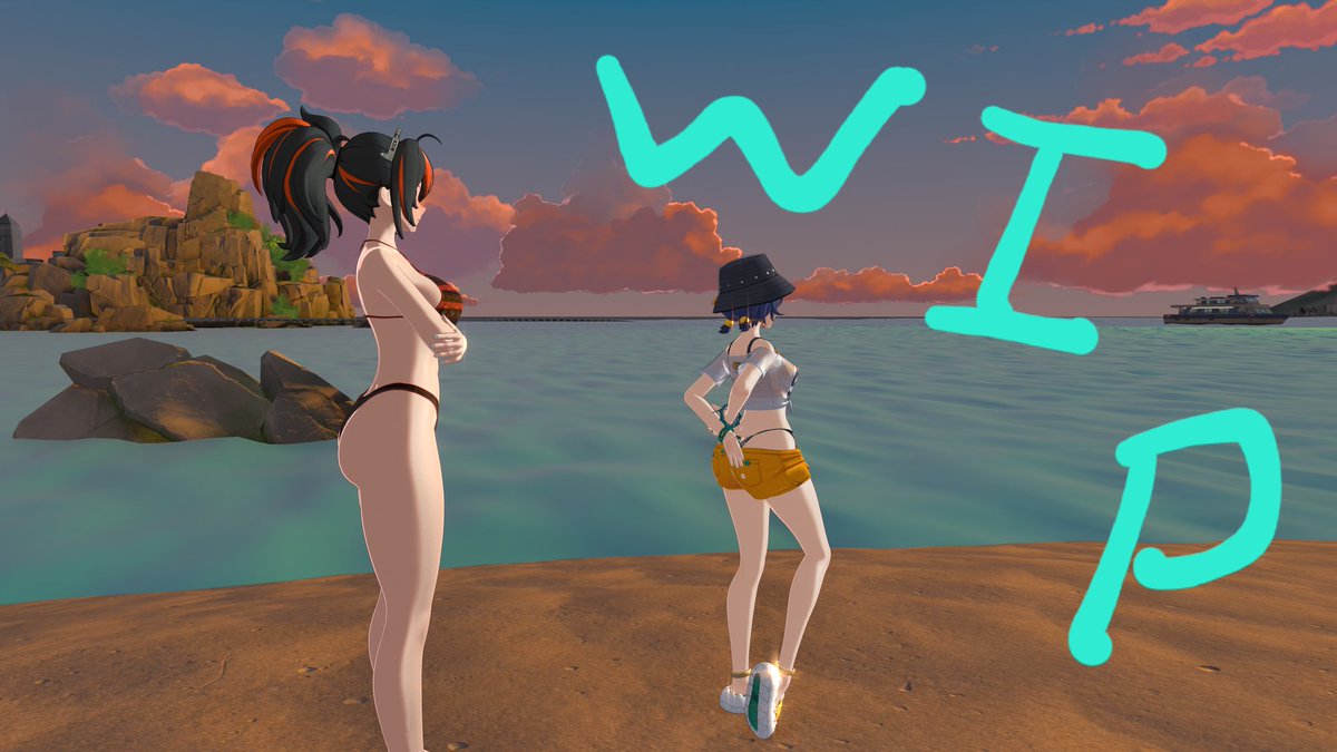 The beach episode is honestly the fastest animation that's been coming together thus far. This is more or less a still render WIP post. What do we think people?
Models by <a href="/DaB_neko/">DaB</a>
#ZenlessZoneZero #ZhuYuan #Belle #Zhubelle #WiPpost