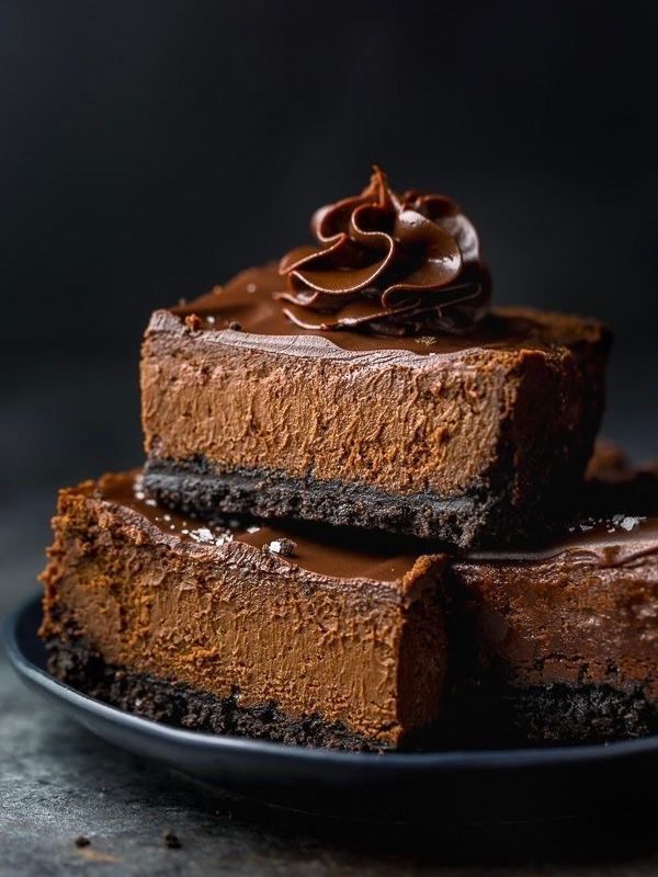 Chocolate Cheesecake Bars 🥇