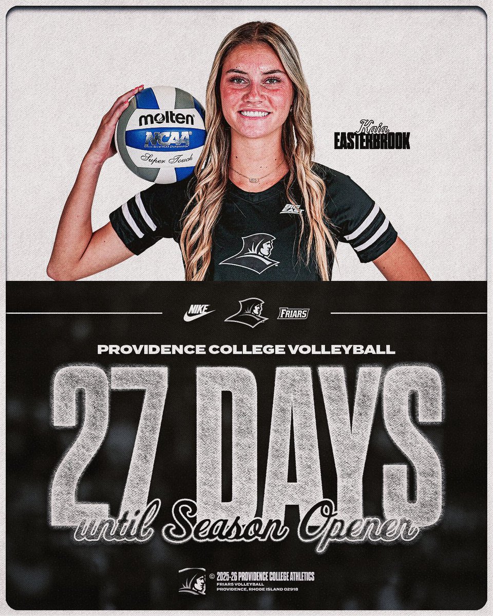 Friartown let the count down begin! We play our first match in just 27 days, who’s ready?! #GoFriars🏐