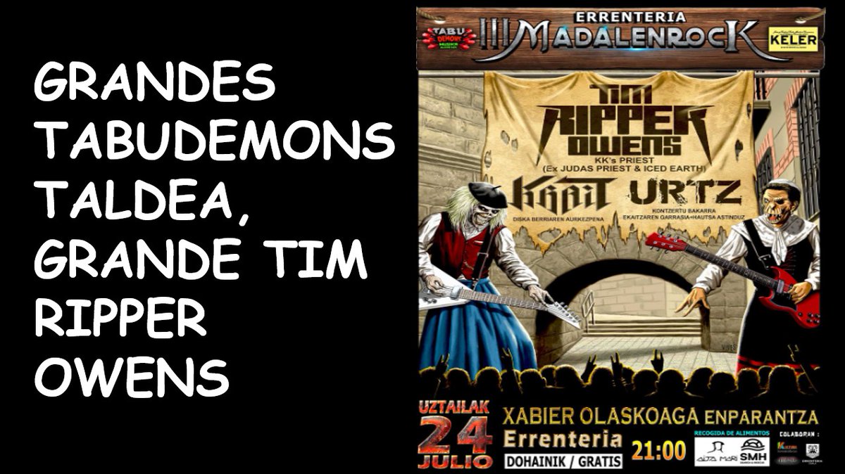 🔥 Video Crónica 🔥
🎸 III MadalenRock 2025
🔥 Tim “Ripper” Owens, Krait y Urtz arrasan Errenteria

"Brutal la experiencia vivida, muchas gracias a mi amigo Josean y a Tabudemons Taldea por contar conmigo"

🎥 youtu.be/badT8neRARA?si…