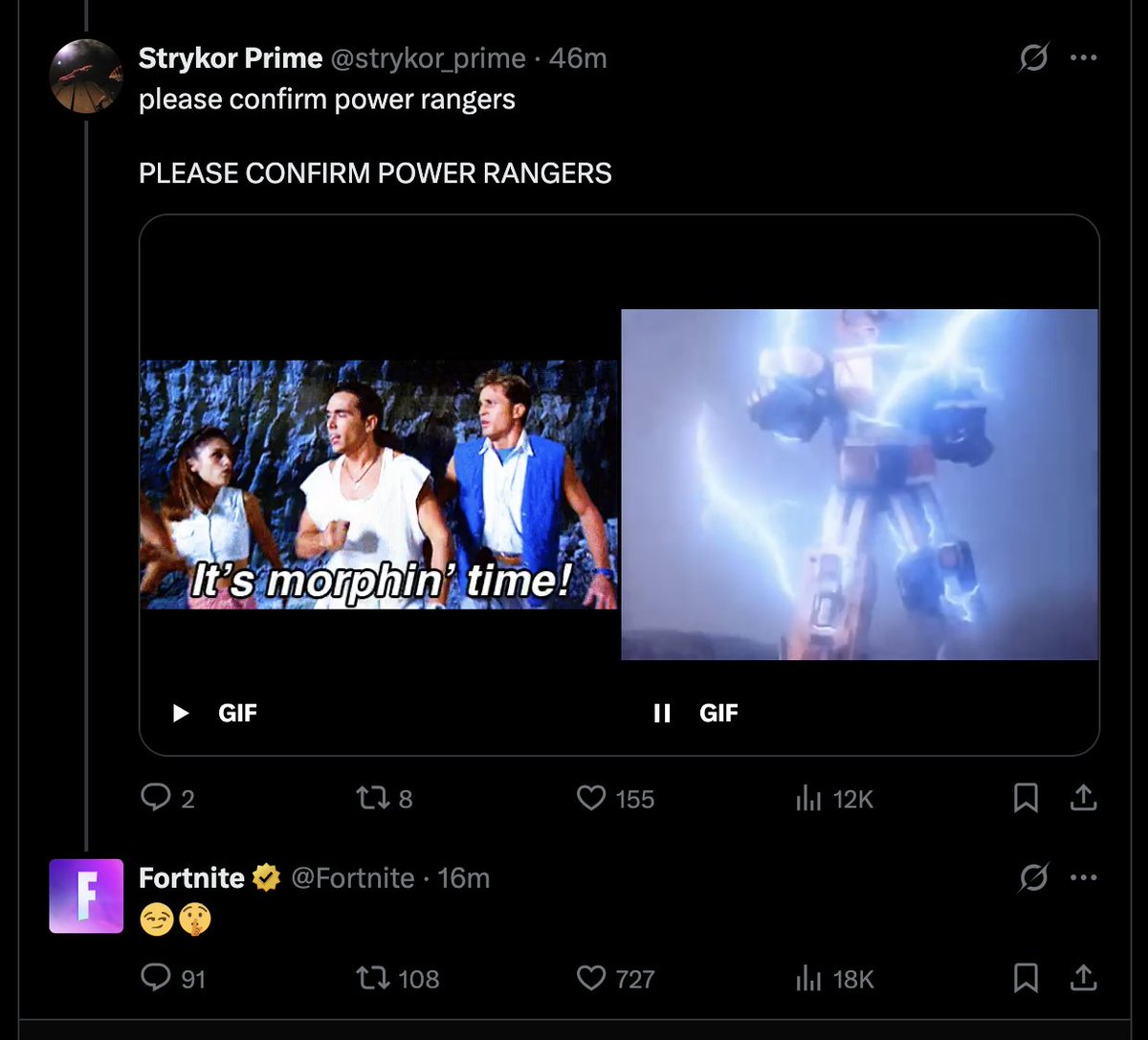 #PowerRangers x <a href="/Fortnite/">Fortnite</a> collab seemingly CONFIRMED.

Fortnite has officially addressed the matter, certainly hinting at it.