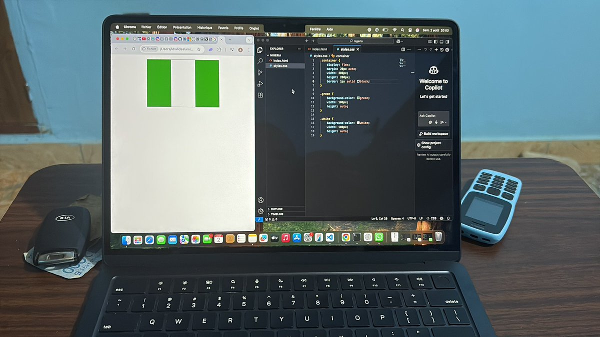 adio_ks's tweet image. Nigeria’s flag using flexbox 🧑💻 #learningcode