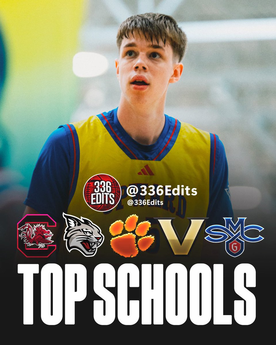 NEWS: 2026 four-star power forward William Stevens has narrowed his list to 5 schools, he tells 336Edits.

• South Carolina    
• Davidson 
• Clemson
• Vanderbilt 
• Saint Mary’s