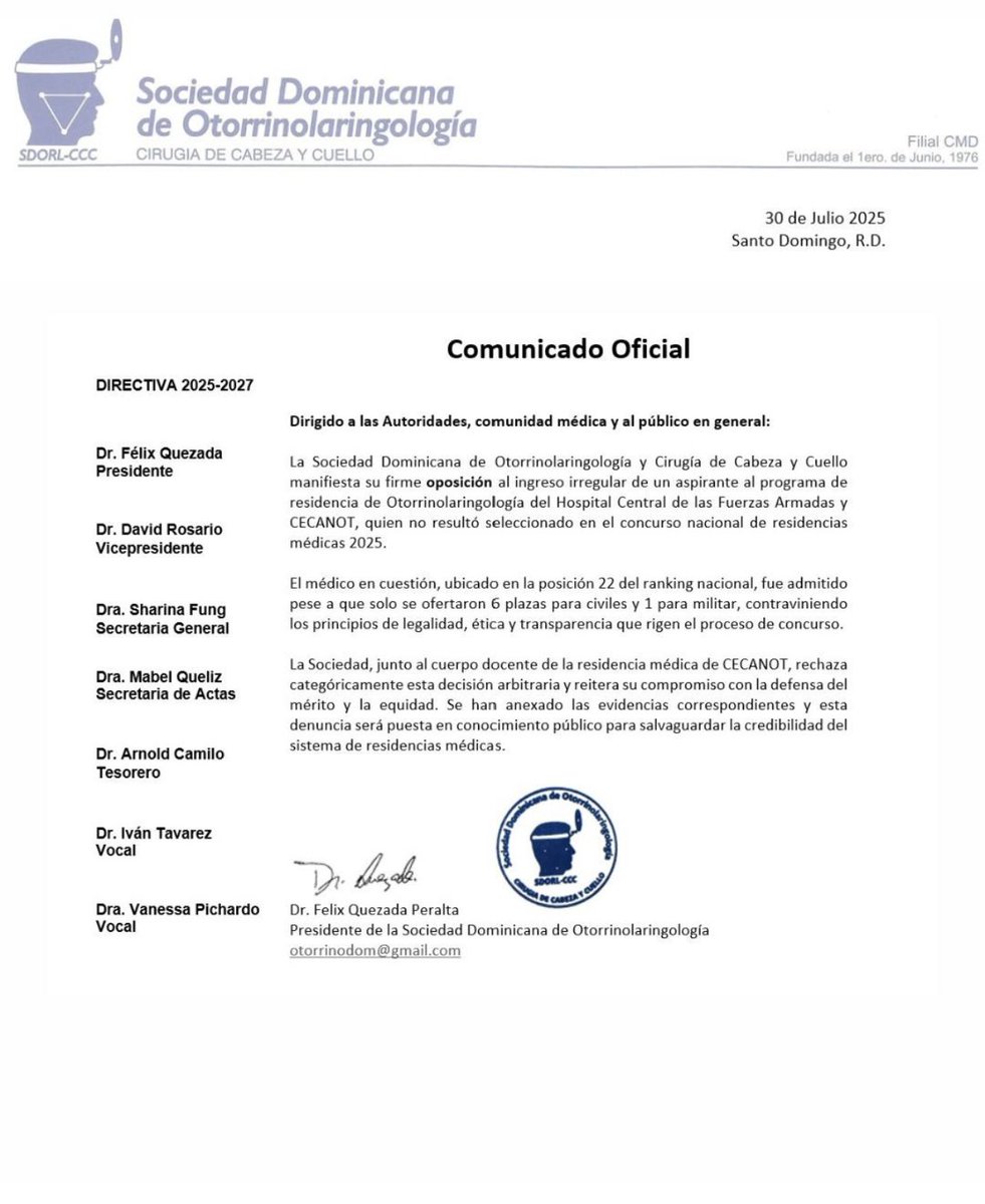 DrBetancesR's tweet photo. Se pusieron los pantalones la sociedad dominicana de urología y la de otorrinolaringologia  @yotinperez @JulySeEs @Mr_Jeffry @EcjCharandy @NRamirezTroche ,veremos si las demás sociedades se animan o se quedan calladas. https://t.co/1zj3xF67nt