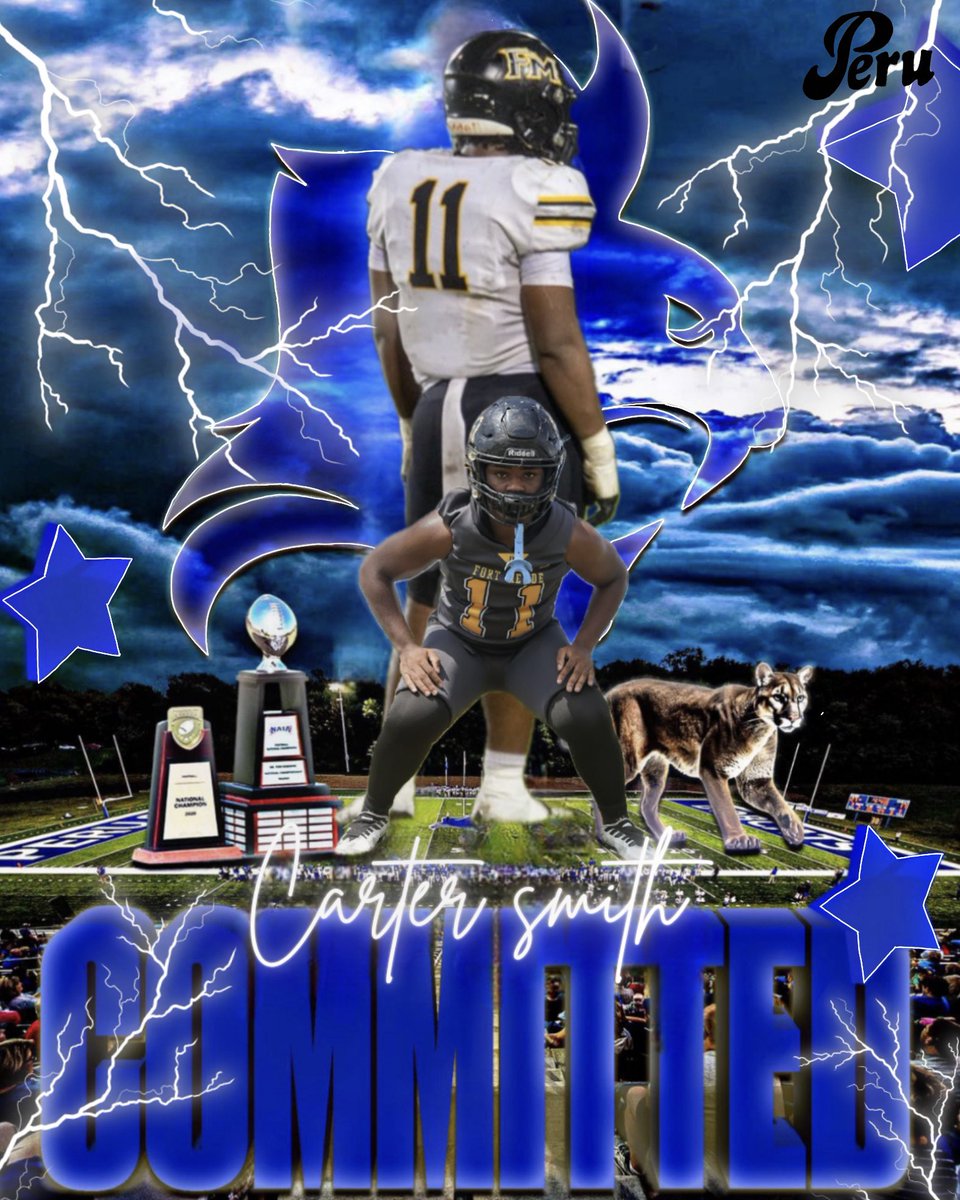 Carter Smith (@carter_smith16) on Twitter photo Blessed to announce that I’m officially committed to Peru State College to continue my academic and athletic career! Thank you to everyone who’s supported me on this journey .🐾💙#commited
<a href="/H2_Recruiting/">Hasani (H2) | Football Recruiting</a>
<a href="/FMMinerFootball/">Fort Meade Football</a> <a href="/Anthony34352017/">Coach Russell</a> Blessed to announce that I’m officially committed to Peru State College to continue my academic and athletic career! Thank you to everyone who’s supported me on this journey .🐾💙#commited
<a href="/H2_Recruiting/">Hasani (H2) | Football Recruiting</a>
<a href="/FMMinerFootball/">Fort Meade Football</a> <a href="/Anthony34352017/">Coach Russell</a>