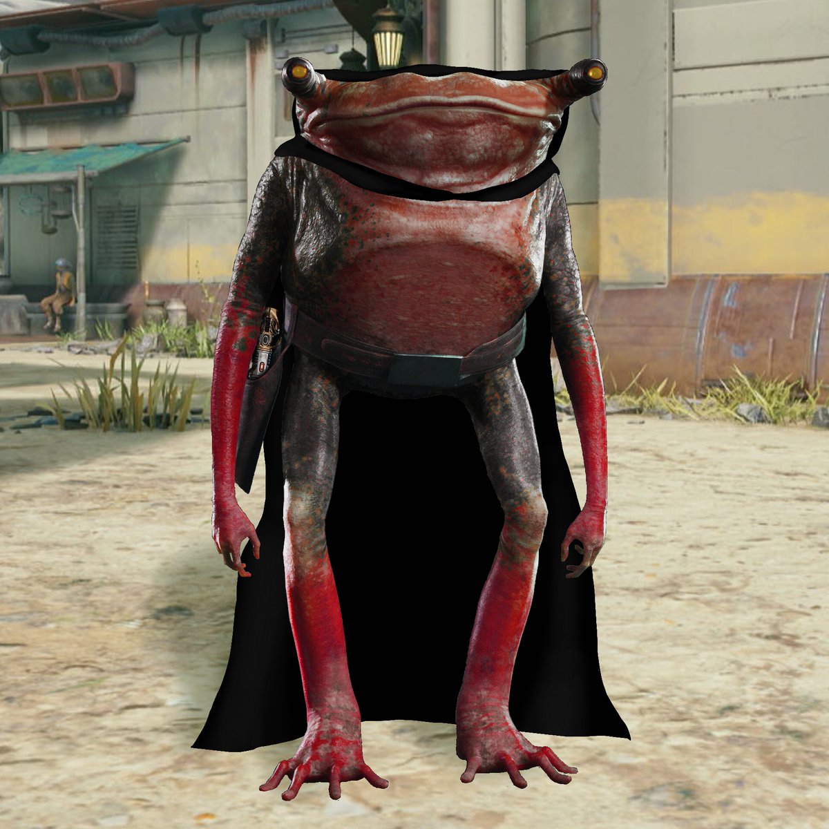 Behold, Sith Turgle. 
Either Darth Oggdo or Darth Elgrut(Turgle backwards). He has the smaller half of Dagan Gera’s lightsaber because, he is, ultimately, still Turgle. 
I saw a [redacted] version of sith Turgle and decided to make a proper one. #StarWarsJediSurvivor