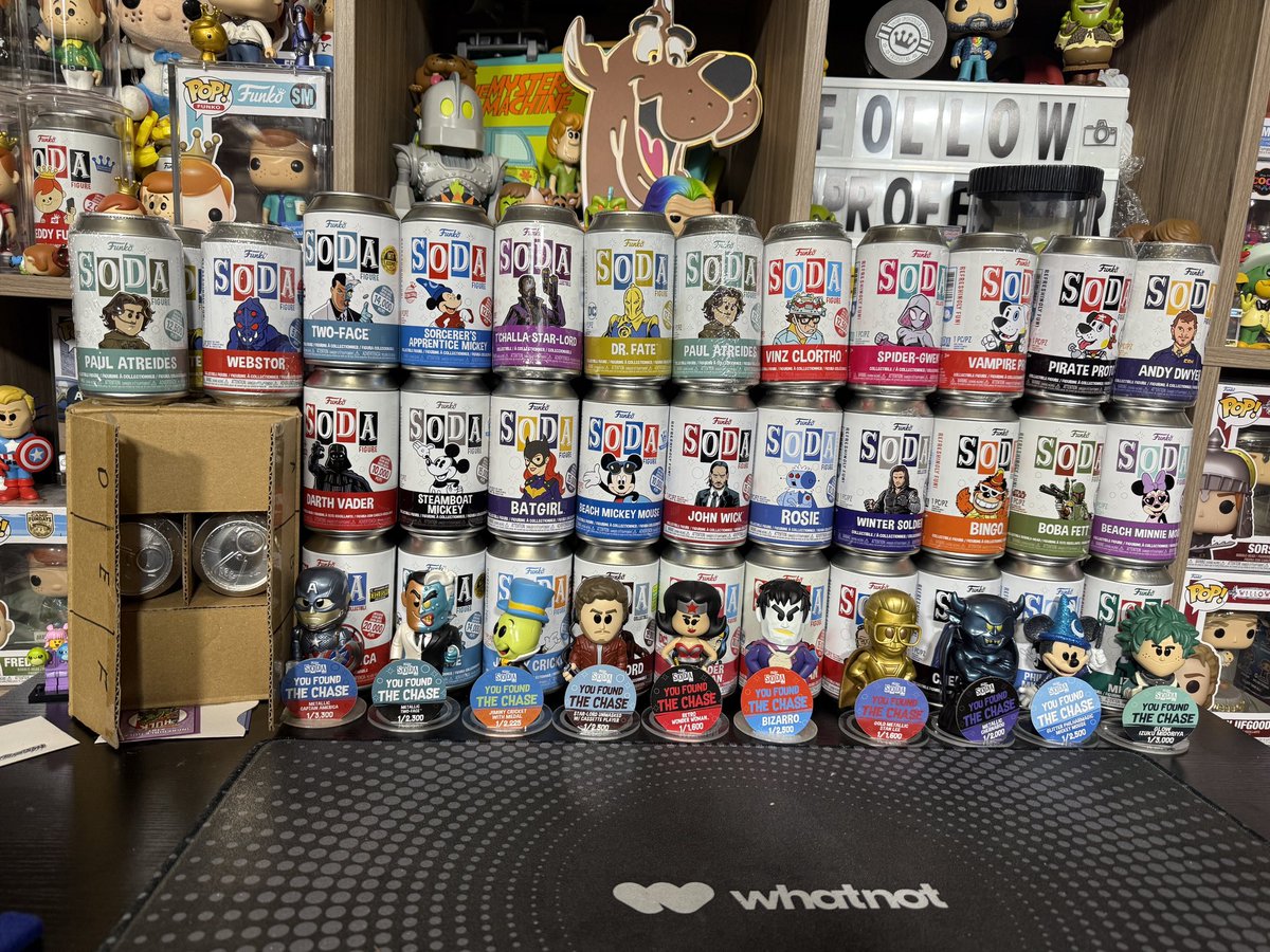 professorjosh's tweet image. Less than 30 minutes until Soda Summer starts on Whatnot with 40 Surprises! 1/4 Guaranteed Chase and More Chance at Chases with sealed rip or ship sodas! Join me at 9:30PM EST on Whatnot whatnot.com/s/OJQE4t6z
Fun Sealed Soda Giveaways! 

#funkosoda #funkosodasaturday…