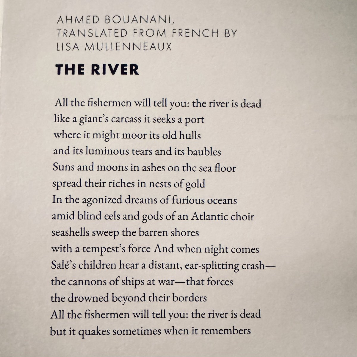 “In the agonized dreams of furious oceans” A poem by Ahmed Bouanani, translated by Lisa Mullenneaux.