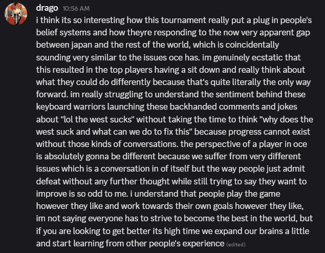 little brain dump, idrk if my perspective is interesting or insightful but it's food for thought, this tourney and grey's conversation with fuzzy and the reaction from the tourney last night/earlier today got me thinking and i wanted to put it into words