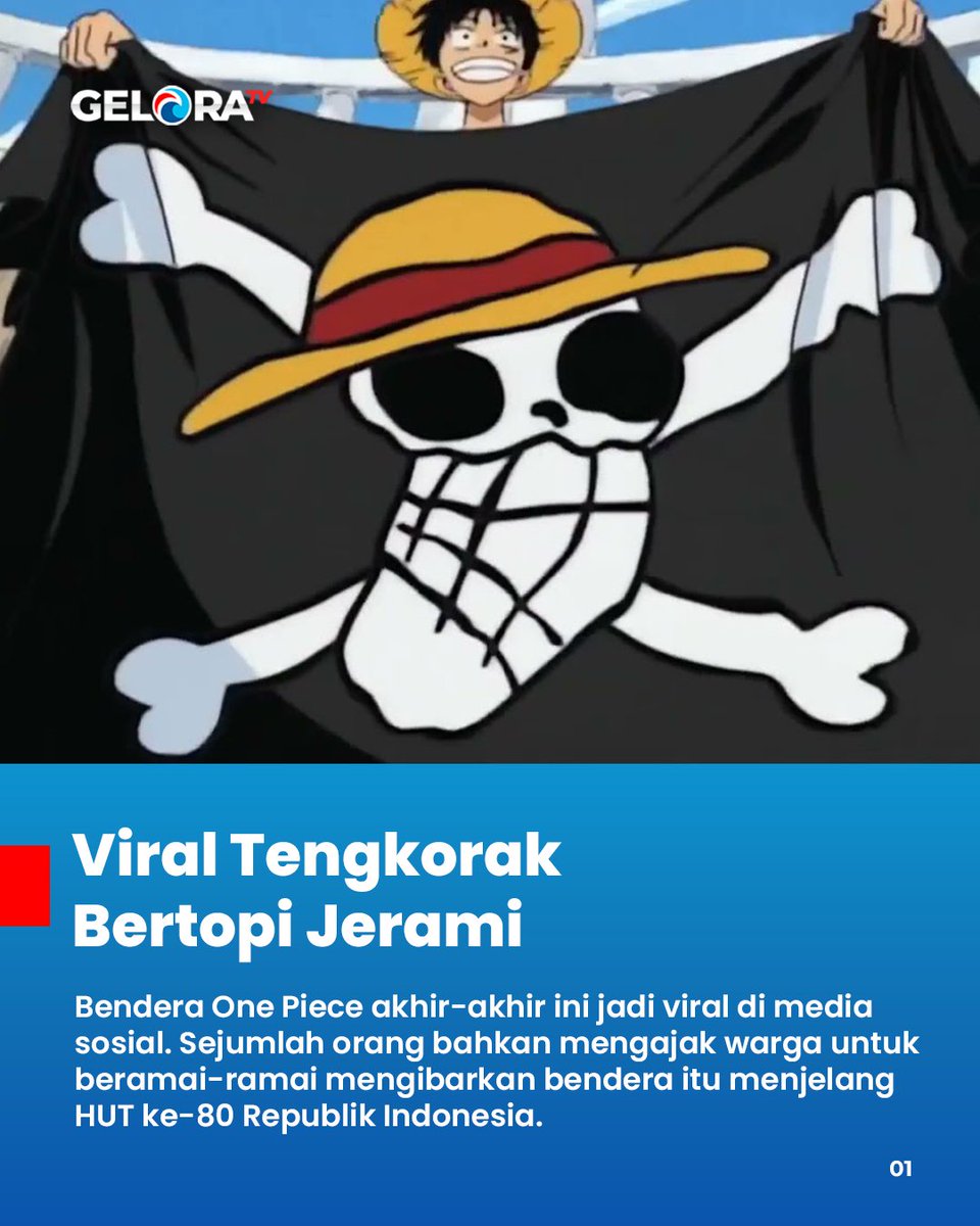 partaigeloraid's tweet photo. Marak orang memasang stiker atau mengibarkan bendera One Piece harusnya direspons sebagai apa ya? Provokasi atau kritik sosial?

https://t.co/M8Ob2MCL98

#bendera #onepiece #kritiksosial #geloraindonesia #partaigelora https://t.co/1vsVN6Pi5x
