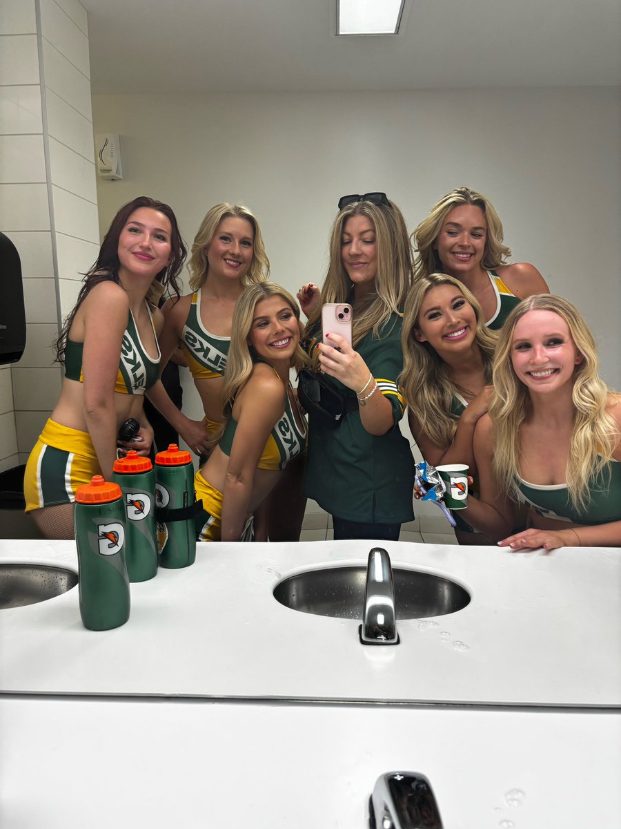 Me washing my hands while the cheer team fixes their makeup: “I’m sorry but do I fit in? Could I be on the cheer team?”

All of them at once: “YES QUEEN LETS GET A PIC”

<a href="/GoElks/">Edmonton Elks</a> <a href="/Elksnationdotca/">Elksnation.ca</a>