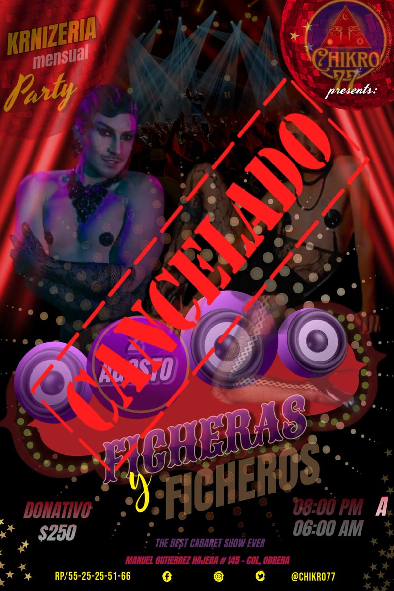 POR CUESTIONES DE LOGISTICA EL EVENTO DEL DIA DE HOY QUEDA CANCELADO.